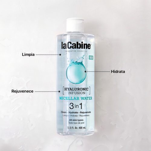 Lacabine Facial Agua Micelar 3 En 1 Limpia Hidrata