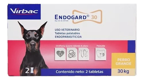 Desparasitante Endogard Perros 30 Kg Caja 2 Tabletas