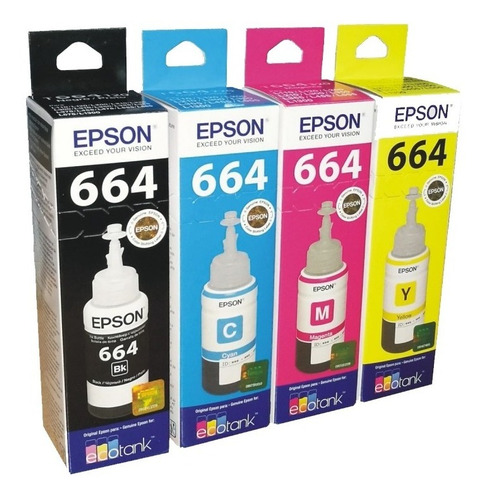 Tintas Epson 664 Original Pack 4 Nuevas