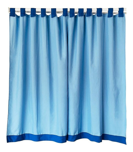 Cortina P/quarto De Criança Infantil 2.00x1.50 Oxford Cor Azul Bebe Com Azul Motorista