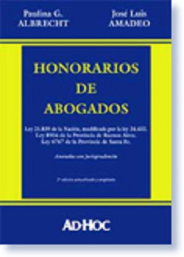 Honorarios De Abogados - Albrecht/amadeo