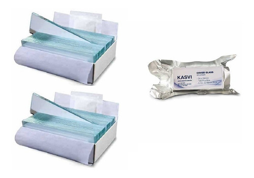 Kit 100 Lâminas + 100 Lamínulas 24x24mm Para Microscópio