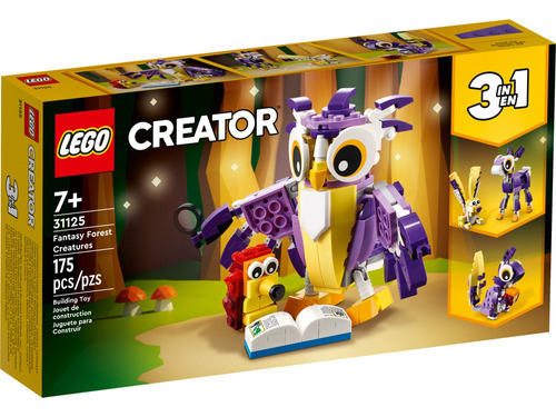 Set De Construccion Lego Creator 3en1 Criaturas Fantásticas Del Bosque 31125 175 Piezas En Caja.