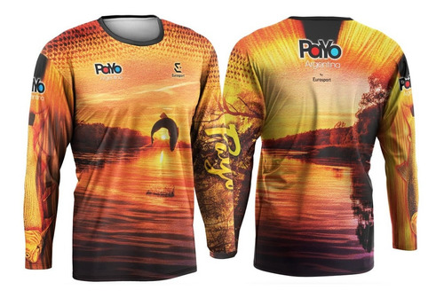 Remera Payo Secado Rapido Talle S Diseño Dorado Pesca 