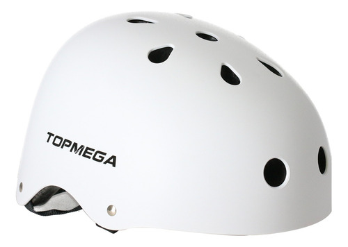 Casco 11v Bicicleta Bmx Skate Monopatín Blanco Topmega Talle S (52-56)