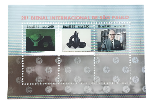 Selo Bloco 20a Bienal Internacional De São Paulo 1989 Novo
