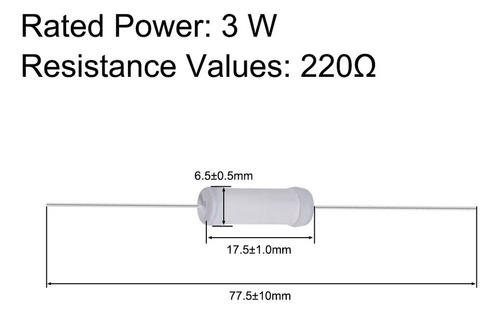 20 Resistences 220 Ohm Ohm Oxido Film 3w 5%