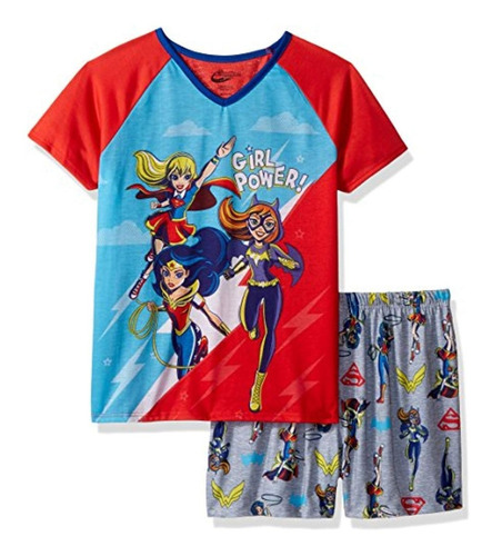 Superhéroe Niñas Big Girls 'pijama Set Corto