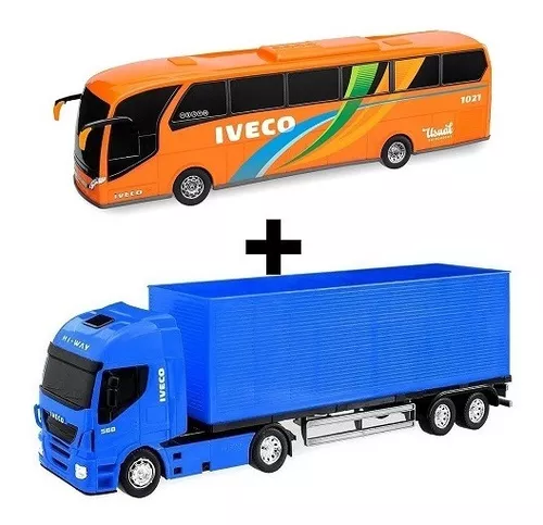 Caminhao Brinquedo Iveco S Way Hi Way Bau Dolly 9 Eixo Carga