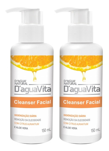 2un Gel Facial Cleanser D'agua Vita  150ml Dágua Natural