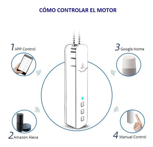 Imagen 8 de 10 de Motor Persiana Inteligente Con Batería Alexa & Google Home