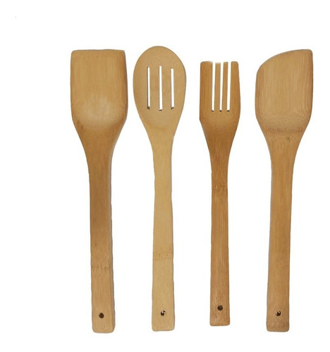 Utensilios De Madera Bambu Set 4 Unidades - Sheshu Home