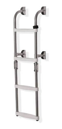 Escalera Nautica Plegable 4 Escalones A. Inox-lancha- Blanca