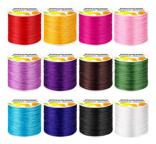 Banda Elástica Paxcoo Para Pulseras, 12 Rollos, Hilo