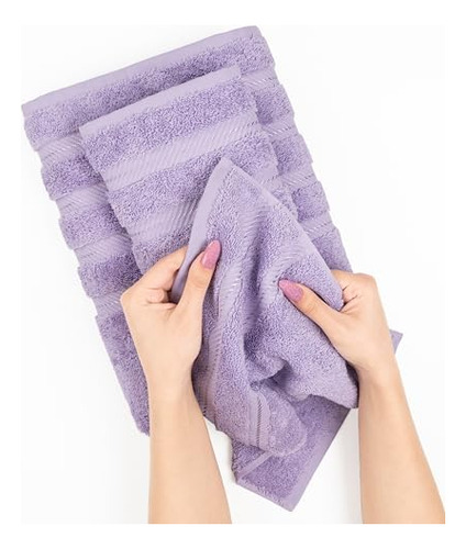 Toallas De Baño Jumbo Lavables 35x70 Cm 100% Algodón Lilas