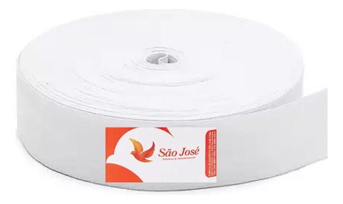 1 Rolo Elástico São Jose Colombe Croche 50mm Branc C/25 Metr Cor Branco Desenho Do Tecido Liso