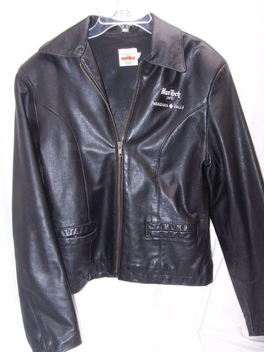 Chaqueta Cuero Mujer Hard Rock Cafe Made In Canada Talla S