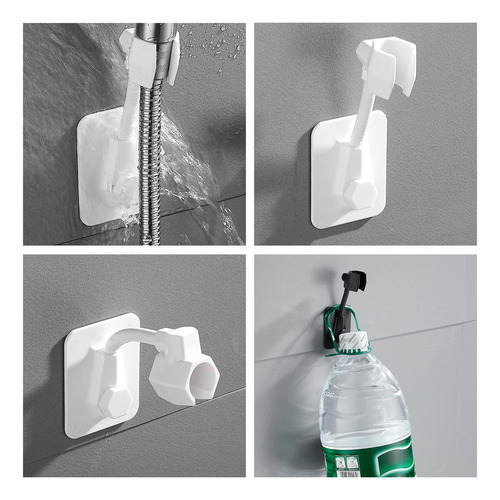 D Soporte De Cabezal De Ducha Autoadhesivo Ajustable, Acero