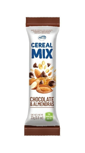 Imagen 1 de 2 de Barra Arcor Cereal Mix  sabor chocolate y almendra 23 g
