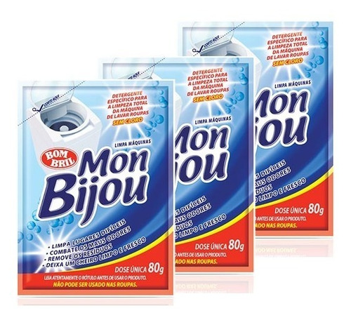 Limpa Maquinas Mon Bijou Caixa Com 3 Envelopes  80gr Cada 
