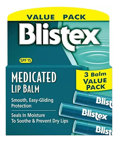 Blistex Medicated Lip Balm Protetor Labial Com 3 Unidades