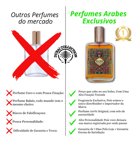 Perfume Arabe Rubi Do Oriente Feminino Edp Importado Doce- Árabe Oriental Top - Alta Fixação