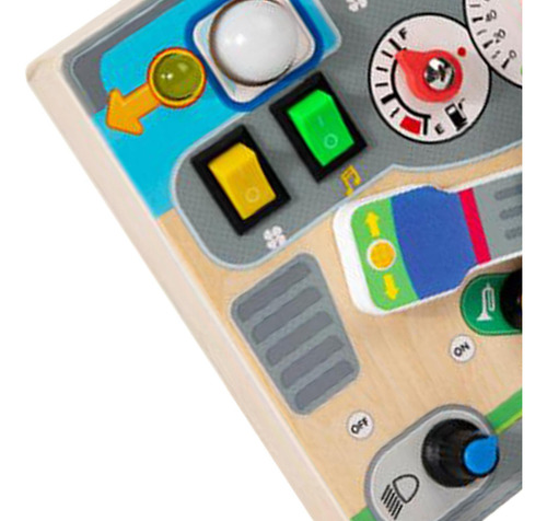 Volante De Madeira Brinquedo Atividade Sensorial Placa