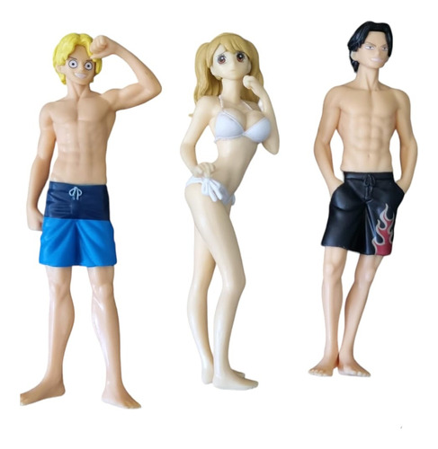 Set 3 Figuras De One Piece En La Playa