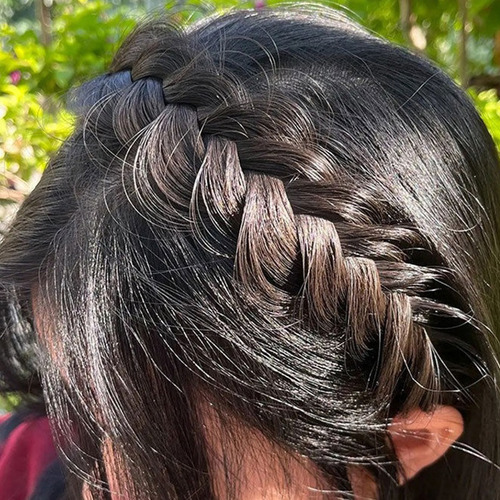 Diadema De Trenza Sintética Accesorio Cabello Moda Peinado Marrón Oscuro