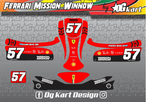 Kit Calcos Karting Laminadas Brillante - Ferrari
