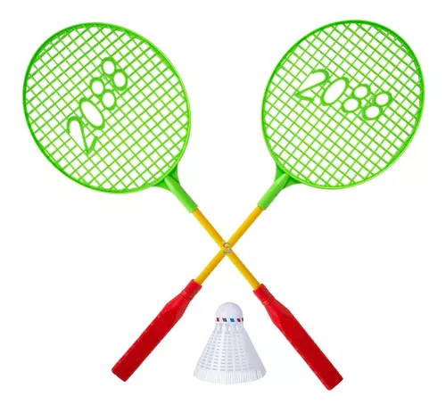 Raquete de badminton com desenho de peteca jogos ao ar livre