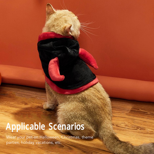 Disfraz De Gato Pet Devil Cloak Para Halloween A La Moda