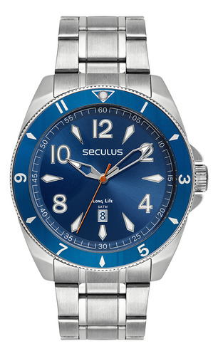 Relogio Seculus Masculino Aço Prata 77259g0svna1