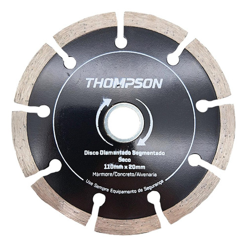 Disco Diamantado Thompson Segmentado Seco 110mm X 20mm - 691