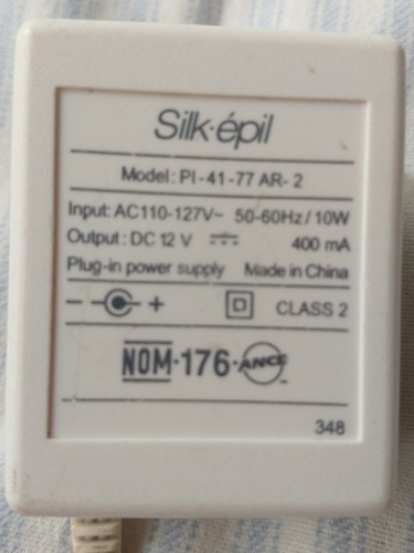 Cargador, Transformador, Silk-epil,pi-41-77ar-2, 12v A 400ma (Reacondicionado)
