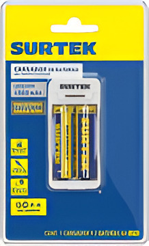 Cargador Para Pilas Surtek Aa Con 2 Pilas Aa