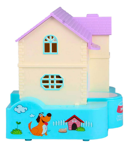 Cofrinho Casinha Puxa Moeda Roxo/azul Cor Roxo-azul Animais