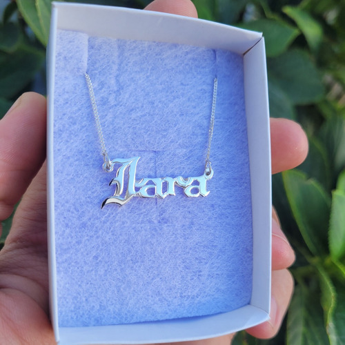 Collar Con Nombre Letra Gótica Plata 925