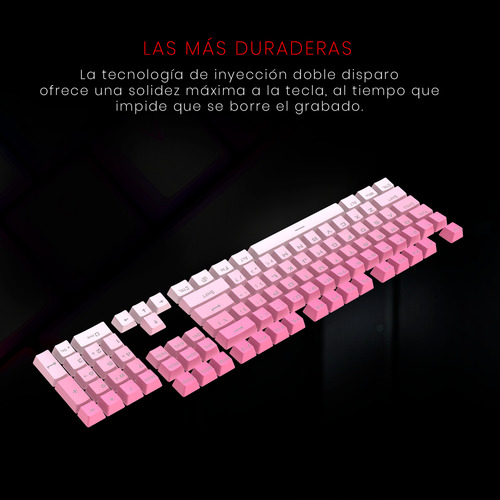 Teclas Gamer Redragon A133 Degradado Rosa Blanco Ingles Idioma Inglés US