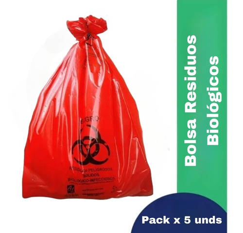 Pack Bolsas Rojas Residuos Biológicos Reglamentaria Botiquín