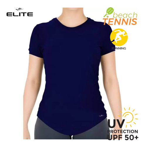 Remera Manga Corta Dama Elite Entrenamiento Fitness Uv50+