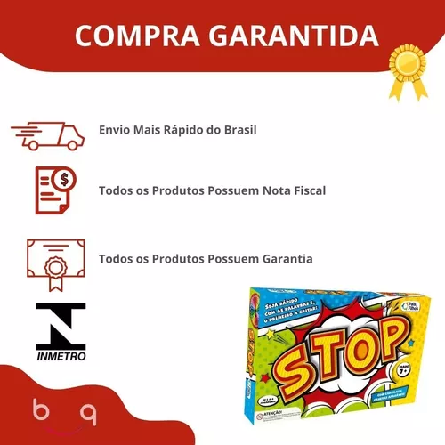 Jogo de Stop com Roleta Divertida Cartelas e Canetas Apagaveis Criança  Infantil - Camilo's Variedades