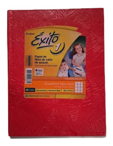 Cuaderno E1 T Dura 48h Exito Araña Cuadriculado Rojo Rayuela