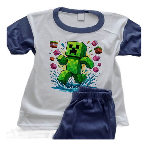 Pijamas Minecraft Infantil Estampado Personalizado - 7554