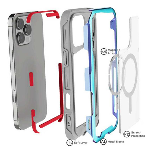 . Funda Ghostek Atomic Para iPhone 16 Pro Aluminio Prismatic