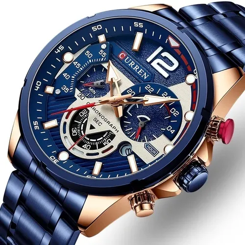 Reloj De Pulsera De Cuarzo Curren 8395 De Acero Inoxidable.