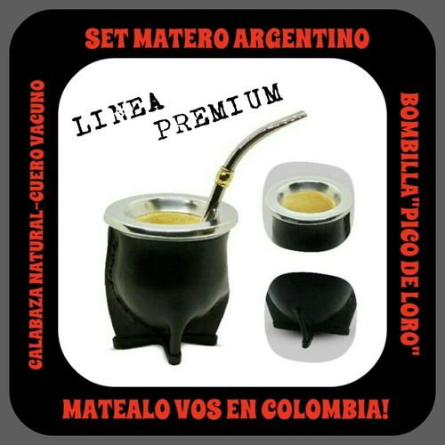 Premium!set Mate!mate Camionero Calabaza+bombilla Pico Loro 