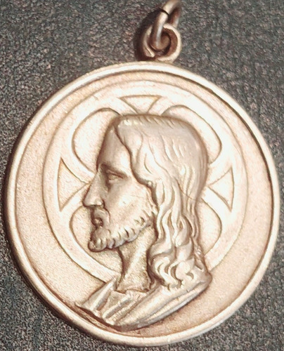 Antigua Medalla Religiosa Plata 800 Jesús Cristo 30 Mm 12 Gr