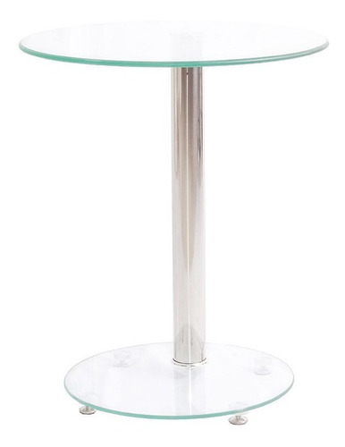 Mesa Ratona De Arrime Lateral Cromada Vidrio