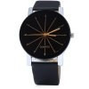 Relógio Luxo Quartzo Preto Couro Sint Unisex 40mm Ad1109